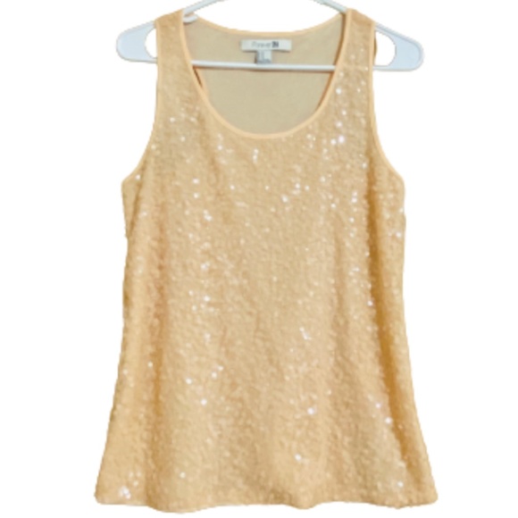 Forever 21 Sequin Peach Tank Top - Picture 1 of 3